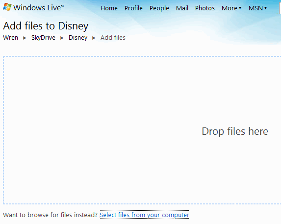 drop files