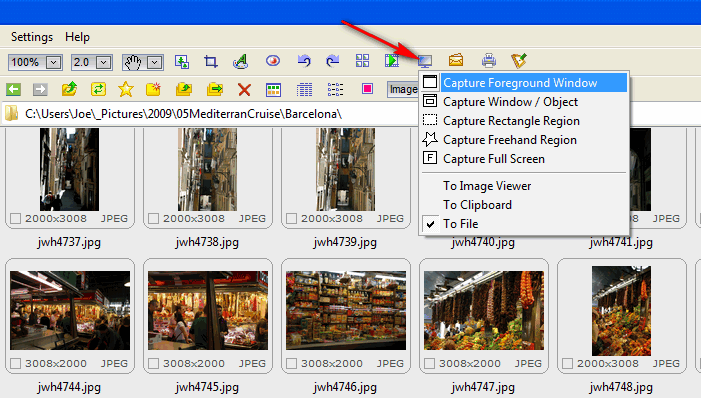 Screen Capture Button