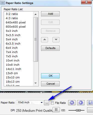 Paper Ratio Settings