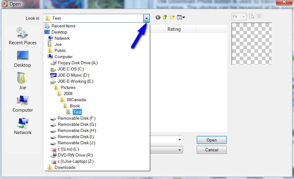 folder tree menu