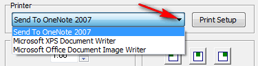 Printer Dropdown Menu