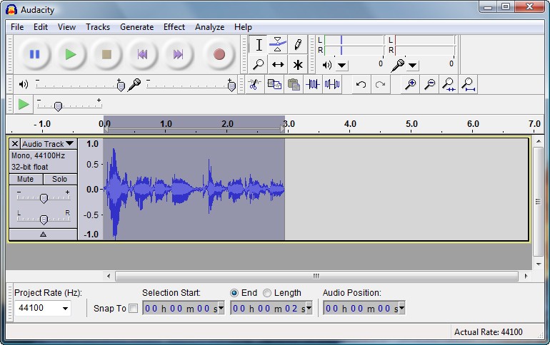 Audacity Screen Shot