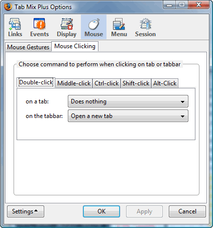 Tab Mix Plus Options